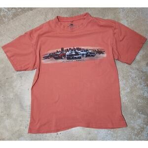 Newport Blue Classic Car Shirt Mens Size Med Retro Orange Cars Vintage Grunge